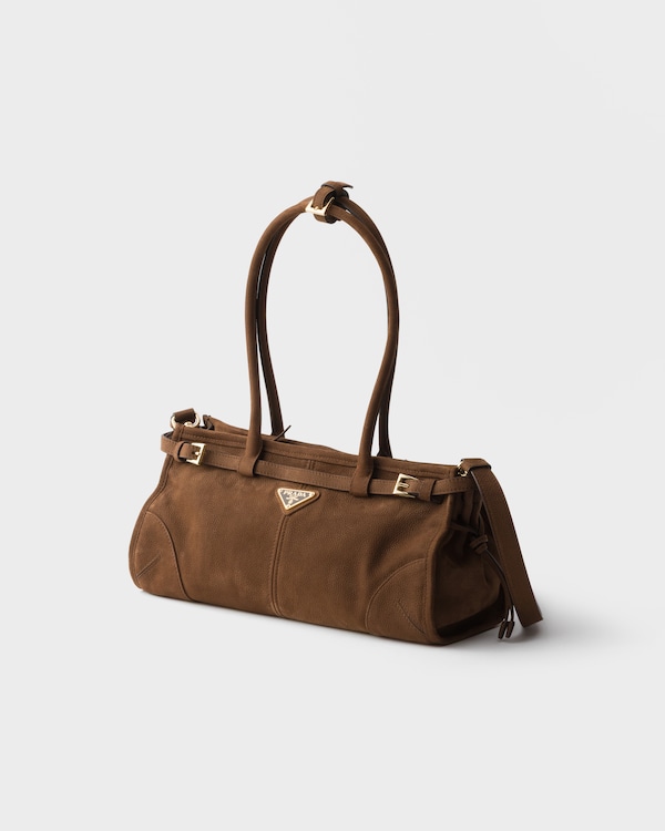 Prada Bonnie中号磨砂皮革手提包 - 可可棕 Prada Bonnie中号磨砂皮革手提包 - 可可棕