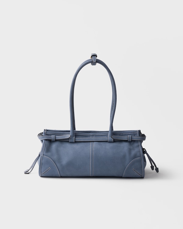 Prada Bonnie中号磨砂皮革手提包 - 航空蓝 Prada Bonnie中号磨砂皮革手提包 - 航空蓝