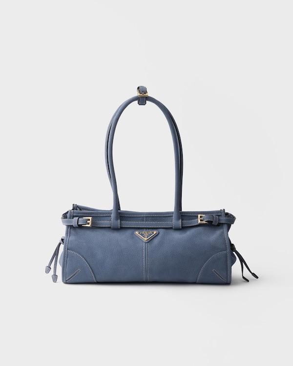 Prada Bonnie中号磨砂皮革手提包 - 航空蓝 Prada Bonnie中号磨砂皮革手提包 - 航空蓝