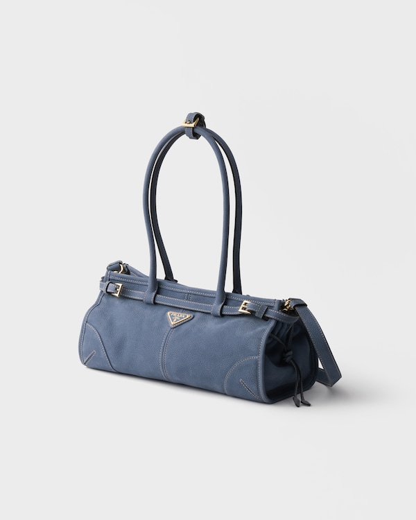 Prada Bonnie中号磨砂皮革手提包 - 航空蓝 Prada Bonnie中号磨砂皮革手提包 - 航空蓝