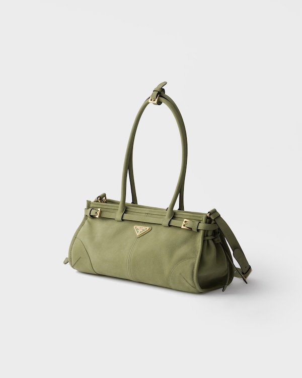 Prada Bonnie中号磨砂皮革手提包 - 龙舌兰绿 Prada Bonnie中号磨砂皮革手提包 - 龙舌兰绿