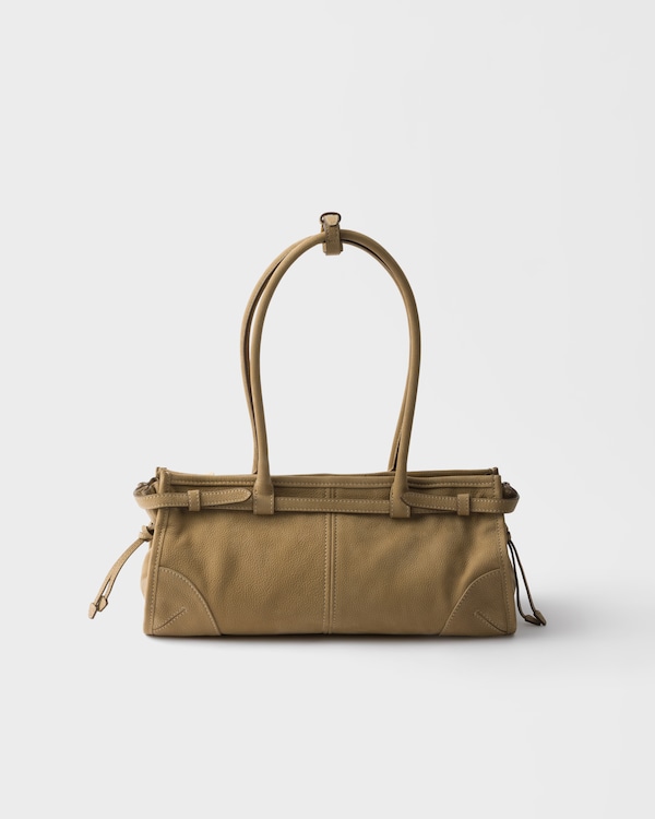 Prada Bonnie中号磨砂皮革手提包 - 沙漠黄 Prada Bonnie中号磨砂皮革手提包 - 沙漠黄