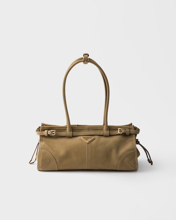 Prada Bonnie中号磨砂皮革手提包 - 沙漠黄 Prada Bonnie中号磨砂皮革手提包 - 沙漠黄