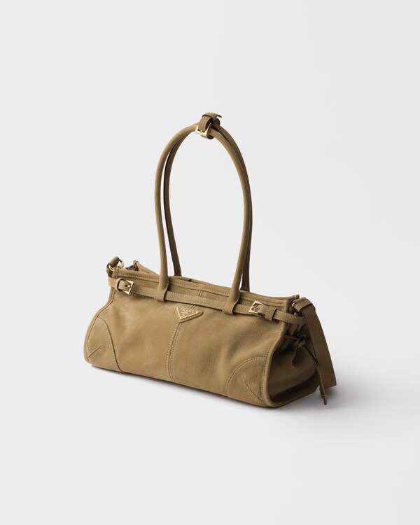 Prada Bonnie中号磨砂皮革手提包 - 沙漠黄 Prada Bonnie中号磨砂皮革手提包 - 沙漠黄