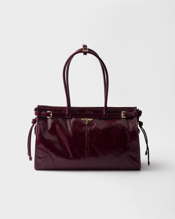 Prada Bonnie large leather handbag - Burgundy Prada Bonnie large leather handbag - Burgundy