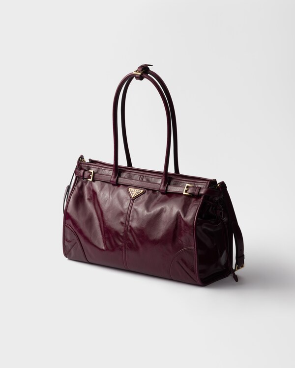 Prada Bonnie large leather handbag - Burgundy Prada Bonnie large leather handbag - Burgundy
