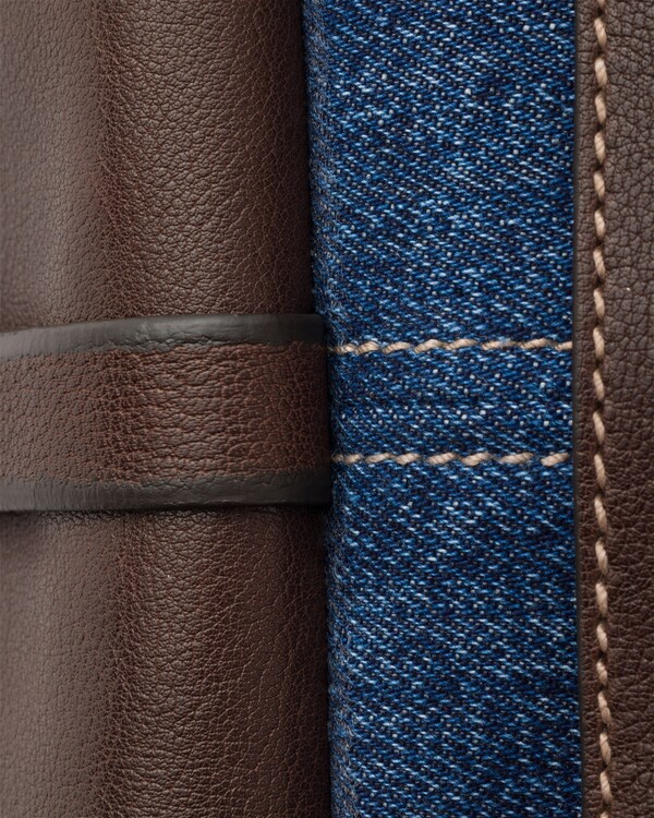 Prada Bonnie large denim and leather handbag - Blue/Coffee Prada Bonnie large denim and leather handbag - Blue/Coffee