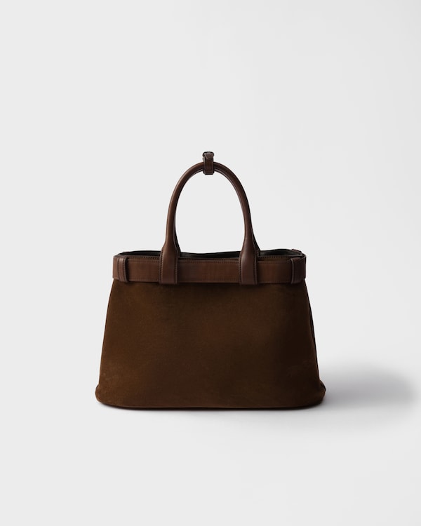 中号Prada Buckle袢带绒面皮革手袋 - 可可棕 中号Prada Buckle袢带绒面皮革手袋 - 可可棕