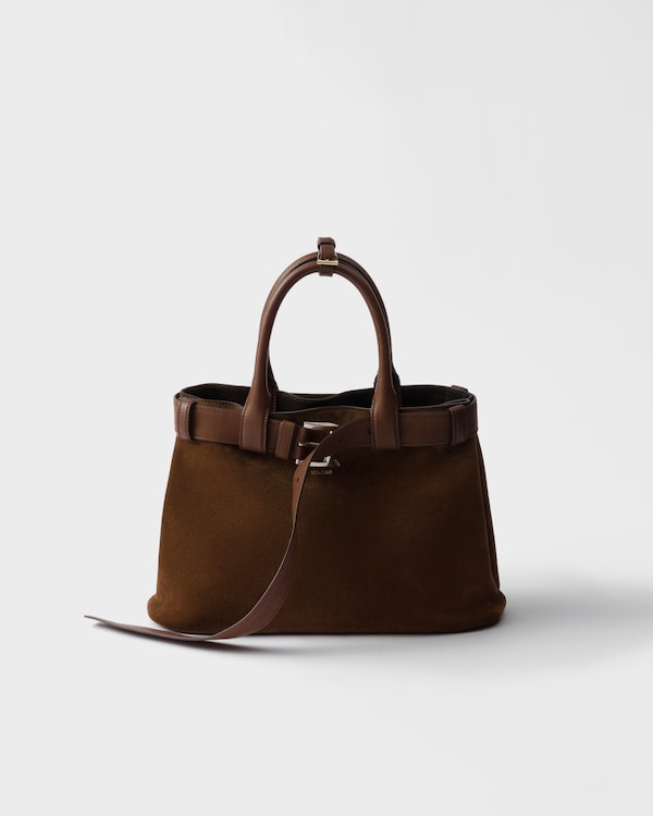 中号Prada Buckle袢带绒面皮革手袋 - 可可棕 中号Prada Buckle袢带绒面皮革手袋 - 可可棕