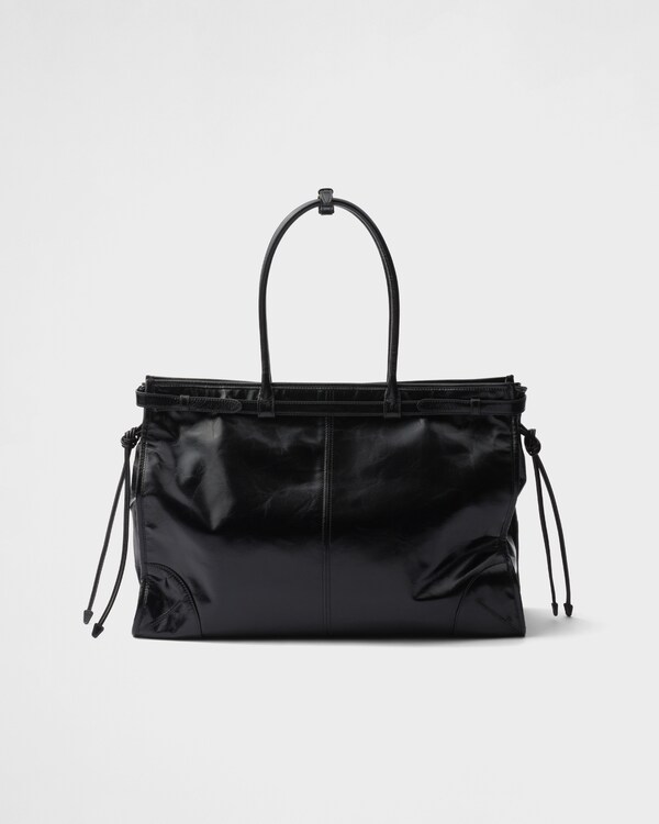 Prada Bonnie超大号皮革手袋 - 黑色 Prada Bonnie超大号皮革手袋 - 黑色