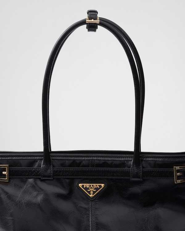 Prada Bonnie超大号皮革手袋 - 黑色 Prada Bonnie超大号皮革手袋 - 黑色