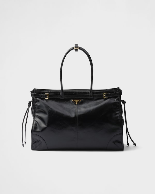 Prada Bonnie超大号皮革手袋 - 黑色 Prada Bonnie超大号皮革手袋 - 黑色