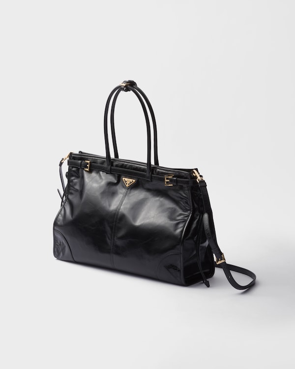 Prada Bonnie超大号皮革手袋 - 黑色 Prada Bonnie超大号皮革手袋 - 黑色