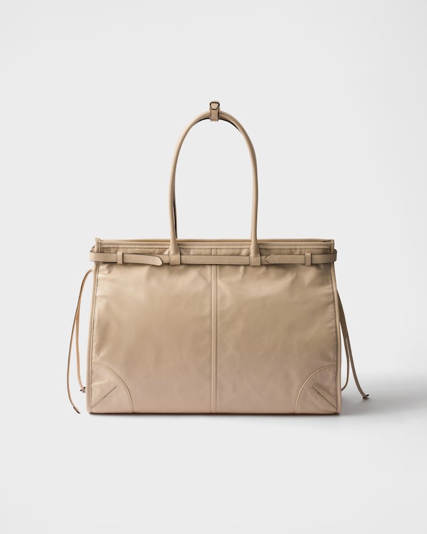 Prada Bonnie超大号皮革手袋 - 石灰华 Prada Bonnie超大号皮革手袋 - 石灰华