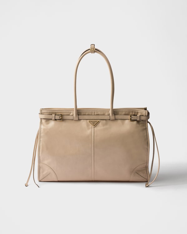 Prada Bonnie超大号皮革手袋 - 石灰华 Prada Bonnie超大号皮革手袋 - 石灰华