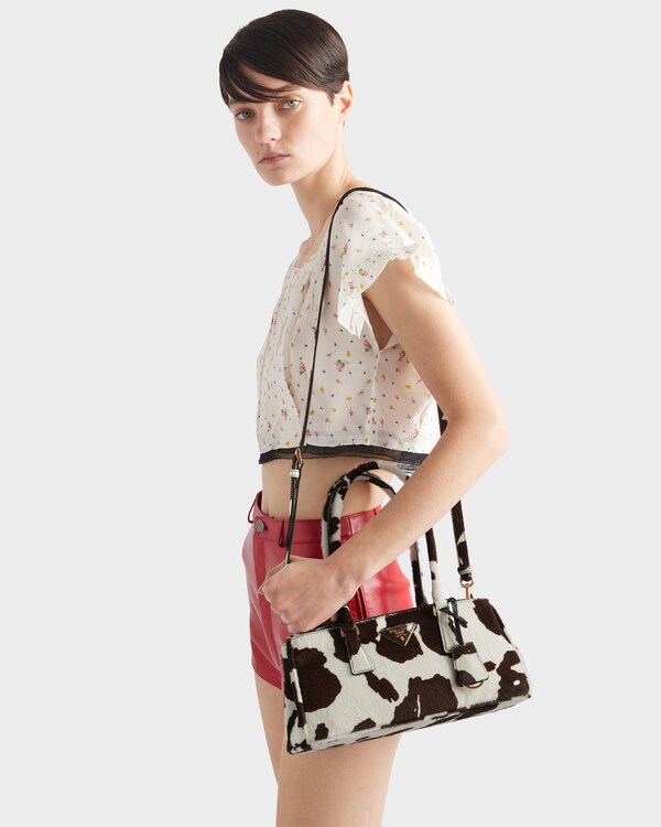 Prada Galleria medium printed leather bag - WHITE/DARK BROWN Prada Galleria medium printed leather bag - WHITE/DARK BROWN
