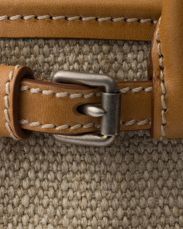Prada Bonnie small linen and leather handbag - Rope/Natural Prada Bonnie small linen and leather handbag - Rope/Natural