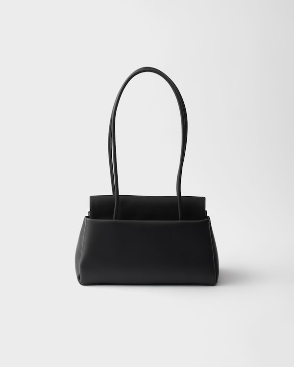 Prada Passage medium leather bag with Re-Nylon flap - Black Prada Passage medium leather bag with Re-Nylon flap - Black