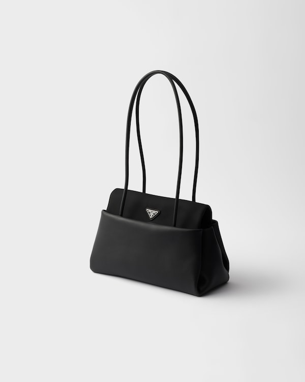 Prada Passage medium leather bag with Re-Nylon flap - Black Prada Passage medium leather bag with Re-Nylon flap - Black