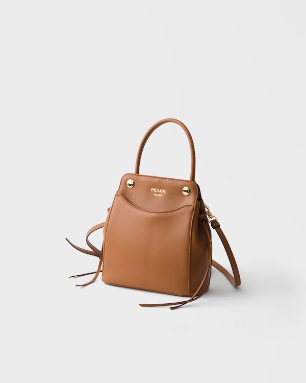 Prada Carry迷你皮革手袋 - 干邑色 Prada Carry迷你皮革手袋 - 干邑色
