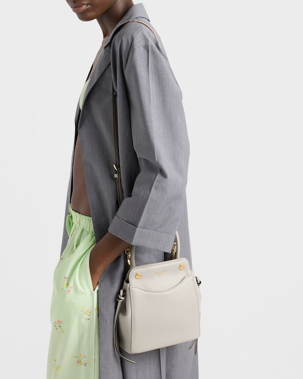Prada Carry迷你皮革手袋 - 白色 Prada Carry迷你皮革手袋 - 白色