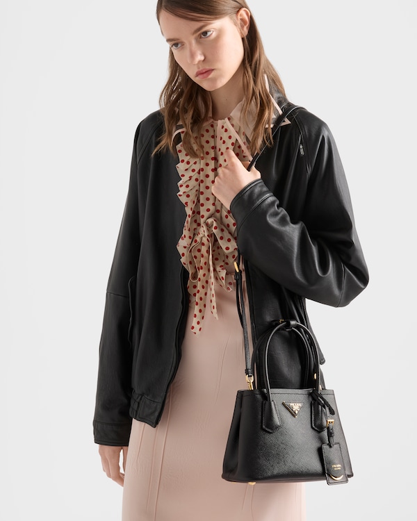 Prada Double Saffiano皮革迷你手袋 - 黑色 Prada Double Saffiano皮革迷你手袋 - 黑色