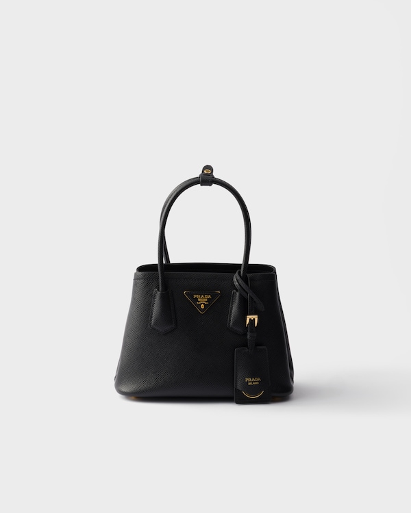 Prada Double Saffiano皮革迷你手袋 - 黑色 Prada Double Saffiano皮革迷你手袋 - 黑色