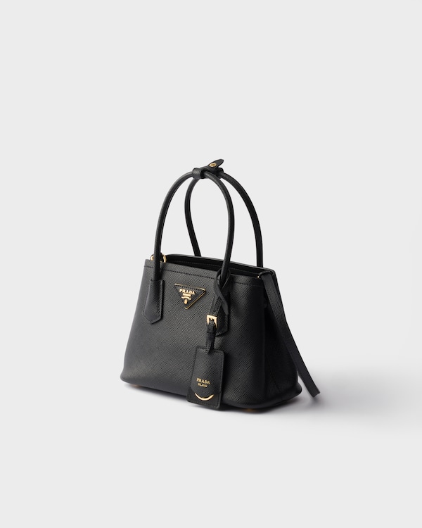 Prada Double Saffiano皮革迷你手袋 - 黑色 Prada Double Saffiano皮革迷你手袋 - 黑色