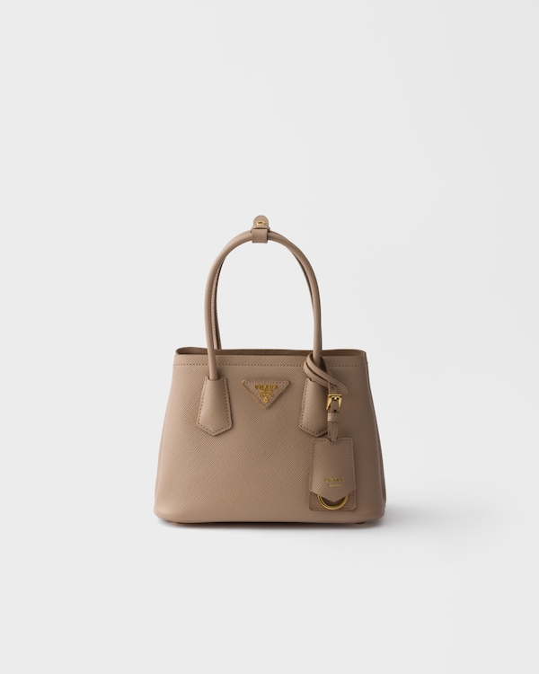 Prada Double Saffiano皮革迷你手袋 - 豆沙色 Prada Double Saffiano皮革迷你手袋 - 豆沙色