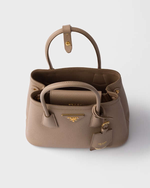Prada Double Saffiano皮革迷你手袋 - 豆沙色 Prada Double Saffiano皮革迷你手袋 - 豆沙色