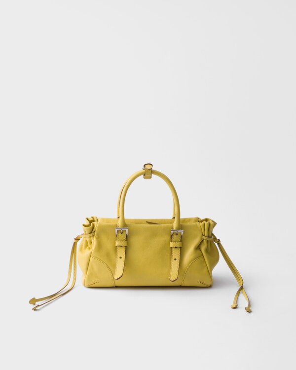 Prada Karin小号皮革手袋 - 柑橘黄 Prada Karin小号皮革手袋 - 柑橘黄