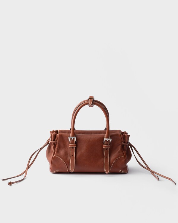 Prada Karin小号皮革手袋 - 紫檀木色 Prada Karin小号皮革手袋 - 紫檀木色