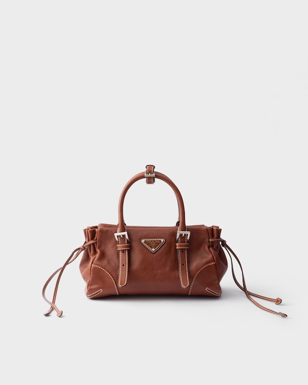 Prada Karin小号皮革手袋 - 紫檀木色 Prada Karin小号皮革手袋 - 紫檀木色