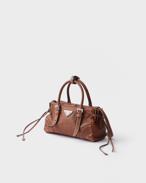 Prada Karin小号皮革手袋 - 紫檀木色 Prada Karin小号皮革手袋 - 紫檀木色