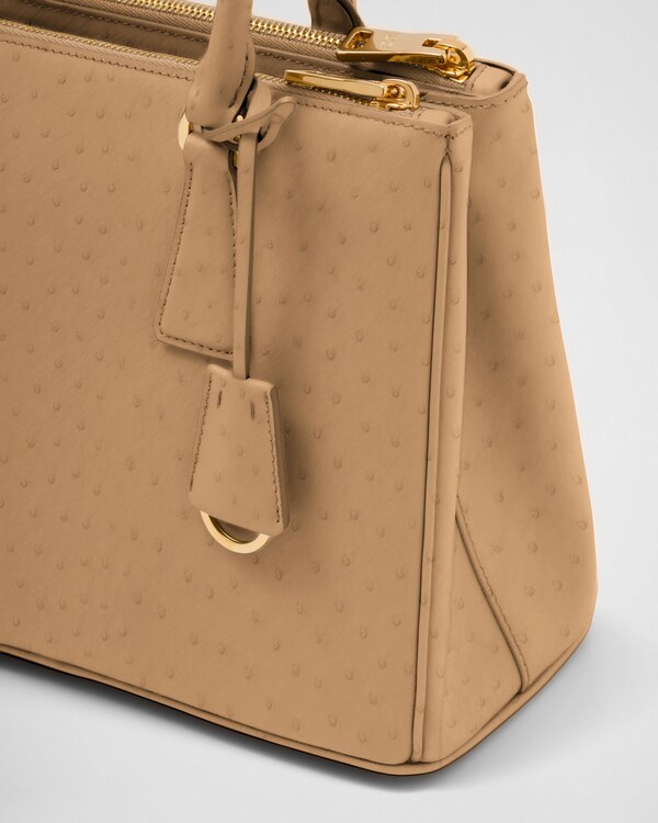 Prada Galleria medium ostrich leather bag - Natural Prada Galleria medium ostrich leather bag - Natural