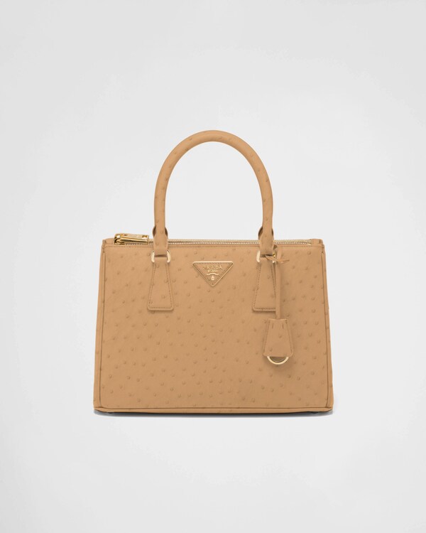 Prada Galleria medium ostrich leather bag - Natural Prada Galleria medium ostrich leather bag - Natural
