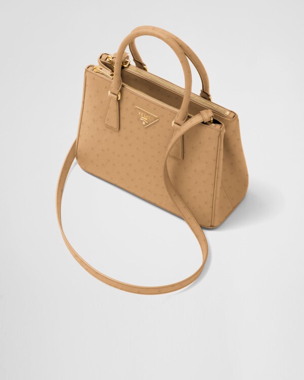 Prada Galleria medium ostrich leather bag - Natural Prada Galleria medium ostrich leather bag - Natural