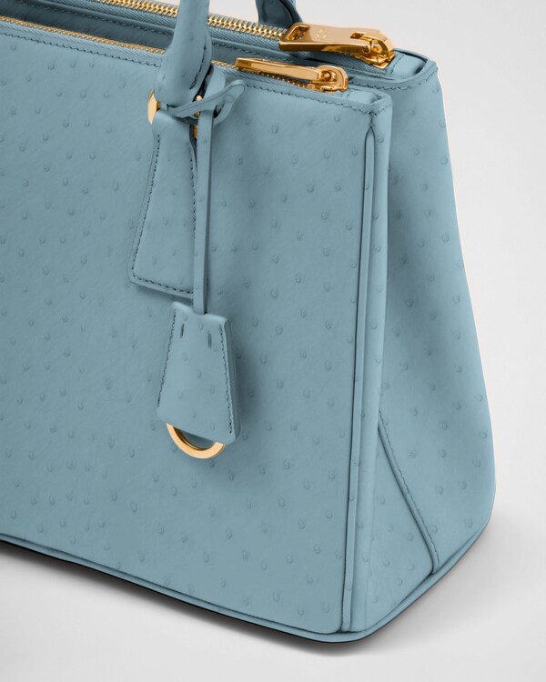 Prada Galleria medium ostrich leather bag - Light Blue Prada Galleria medium ostrich leather bag - Light Blue