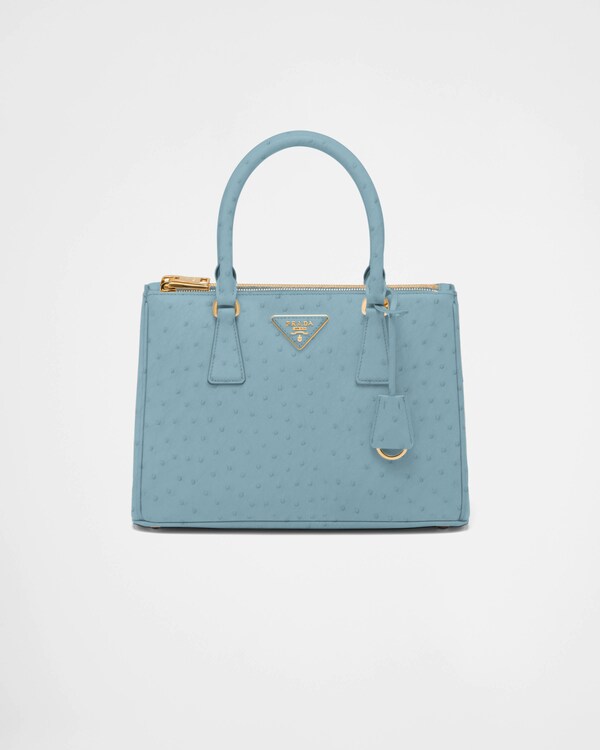 Prada Galleria medium ostrich leather bag - Light Blue Prada Galleria medium ostrich leather bag - Light Blue