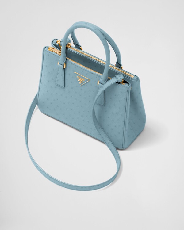Prada Galleria medium ostrich leather bag - Light Blue Prada Galleria medium ostrich leather bag - Light Blue