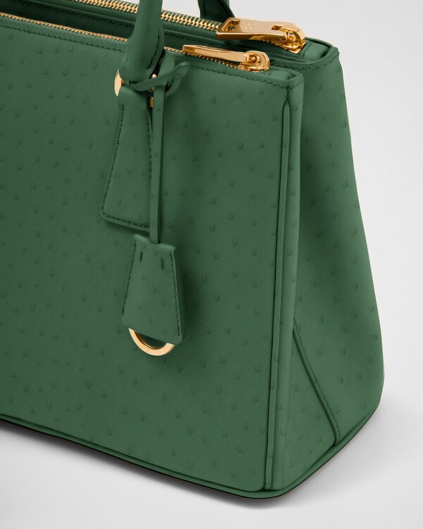 Prada Galleria medium ostrich leather bag - Green Prada Galleria medium ostrich leather bag - Green