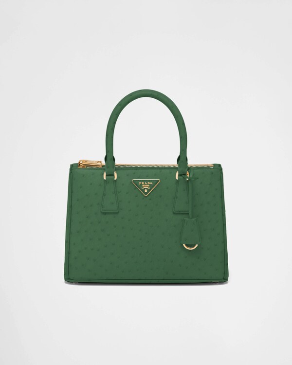Prada Galleria medium ostrich leather bag - Green Prada Galleria medium ostrich leather bag - Green