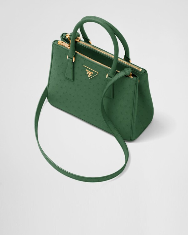 Prada Galleria medium ostrich leather bag - Green Prada Galleria medium ostrich leather bag - Green