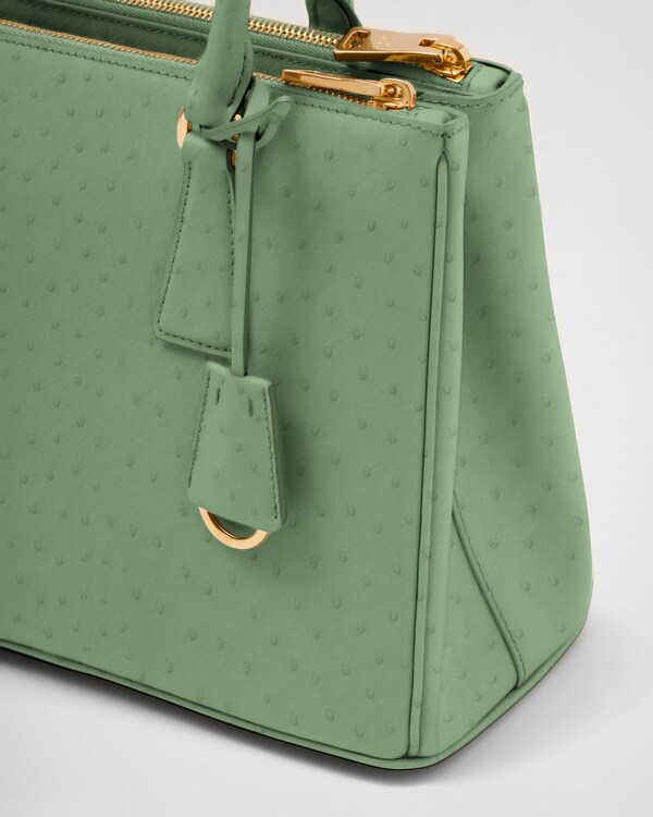 Prada Galleria medium ostrich leather bag - Aquamarine Prada Galleria medium ostrich leather bag - Aquamarine
