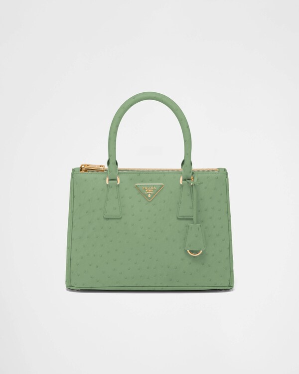 Prada Galleria medium ostrich leather bag - Aquamarine Prada Galleria medium ostrich leather bag - Aquamarine