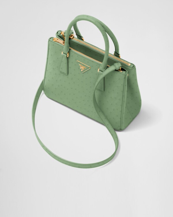Prada Galleria medium ostrich leather bag - Aquamarine Prada Galleria medium ostrich leather bag - Aquamarine