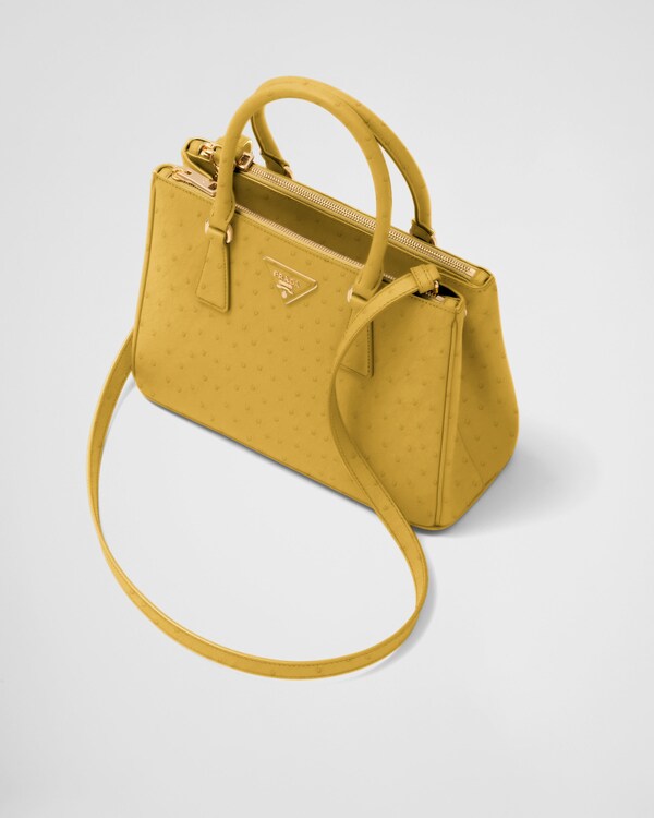 Prada Galleria medium ostrich leather bag - Sunny Yellow Prada Galleria medium ostrich leather bag - Sunny Yellow