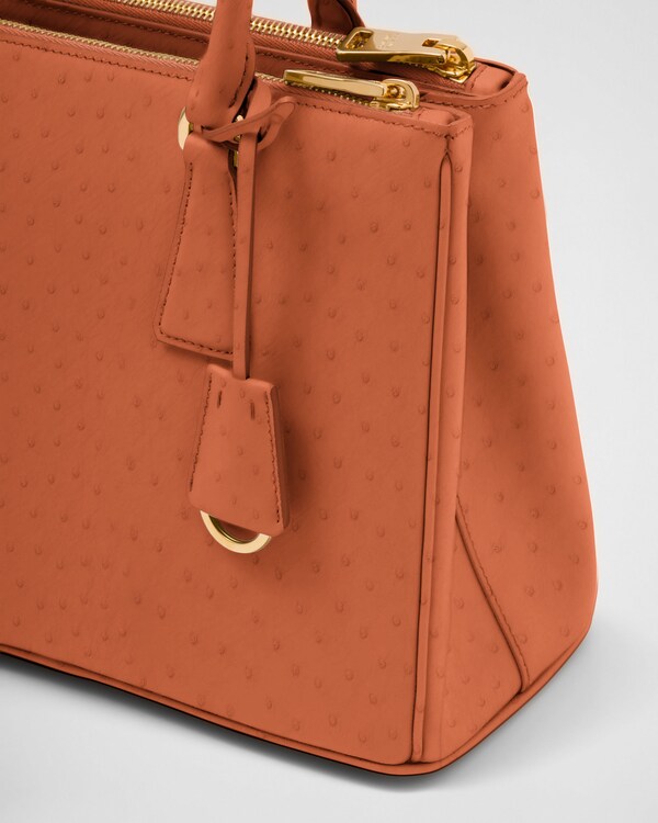 Prada Galleria medium ostrich leather bag - Papaya Prada Galleria medium ostrich leather bag - Papaya