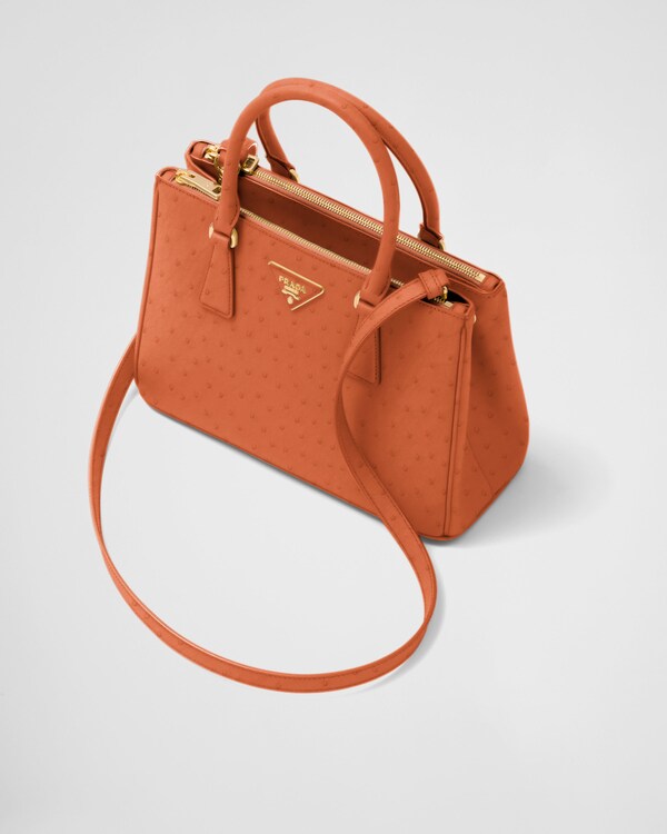 Prada Galleria medium ostrich leather bag - Papaya Prada Galleria medium ostrich leather bag - Papaya