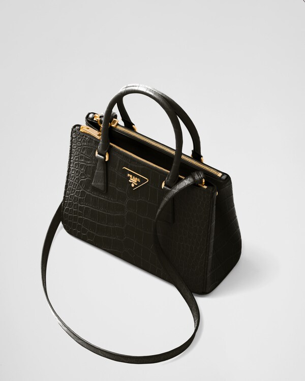 Prada Galleria medium crocodile leather bag - Black Prada Galleria medium crocodile leather bag - Black